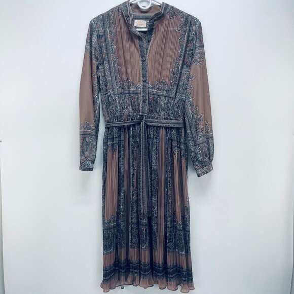 Vintage Lady Carol of New York Dress Size L Women’s Pleated Brown